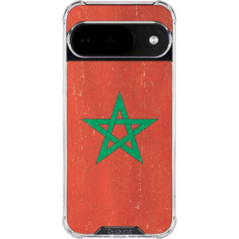 Morocco Flag Distressed Google Pixel 10 Clear Case